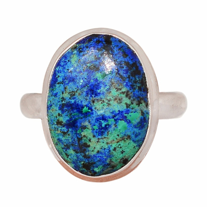 Malachit v azuritu prsten stříbro Ag 925 R779 - 59 mm (US 9)