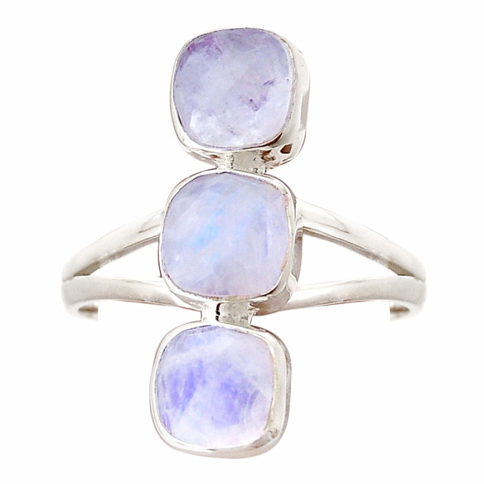 Měsíční kámen duhový prsten stříbro Ag 925 48377 - 57 mm (US 8)