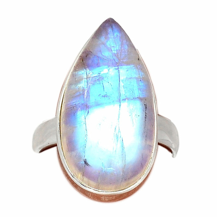 Měsíční kámen duhový prsten stříbro Ag 925 R4513 - 54 mm (US 7)