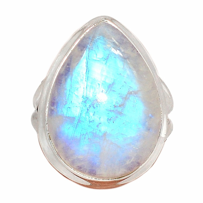 Měsíční kámen duhový prsten stříbro Ag 925 R4560 - 54 mm (US 7)