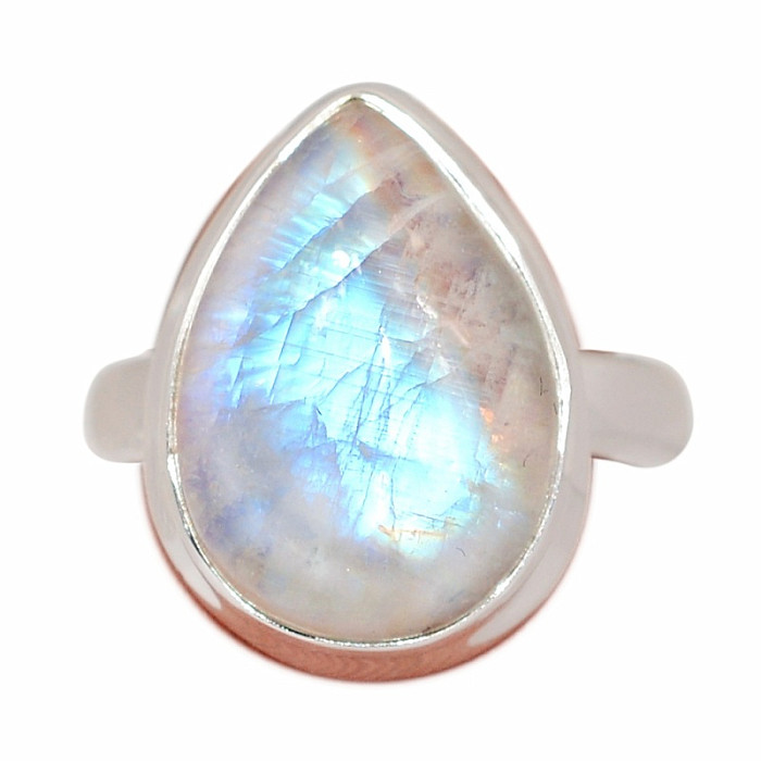 Měsíční kámen duhový prsten stříbro Ag 925 R4877 - 57 mm (US 8)