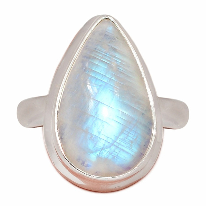 Měsíční kámen duhový prsten stříbro Ag 925 R4887 - 57 mm (US 8)