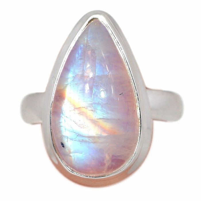 Měsíční kámen duhový prsten stříbro Ag 925 R4943 - 54 mm (US 7)