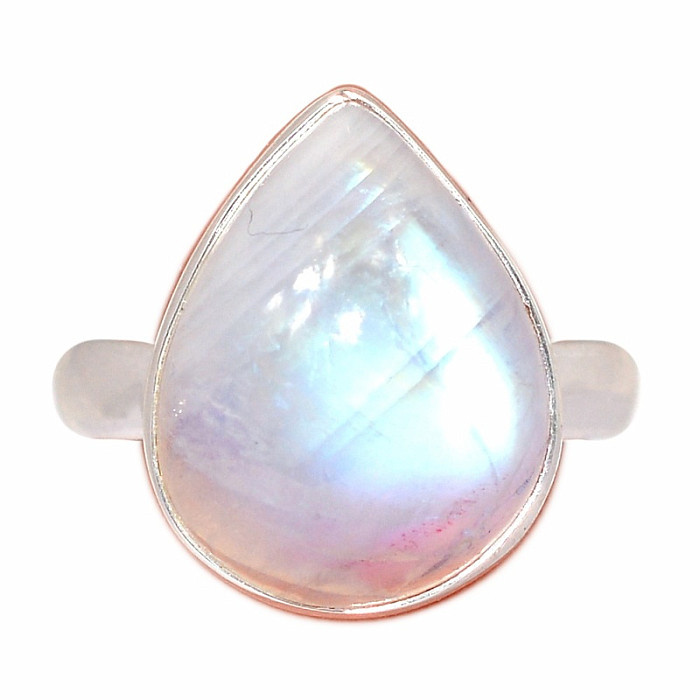 Měsíční kámen duhový prsten stříbro Ag 925 R5002 - 55 mm (US 7
