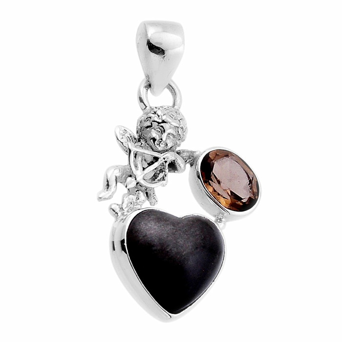 Obsidián zlatý přívěsek stříbro Ag 925 51495 - 2