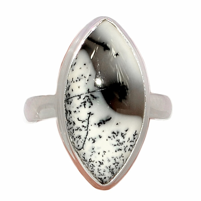 Opál dendritický prsten stříbro Ag 925 R2830 - 60 mm (US 9