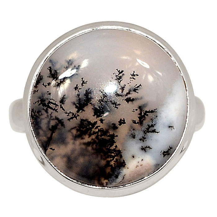 Opál dendritický prsten stříbro Ag 925 R9 - 60 mm (US 9