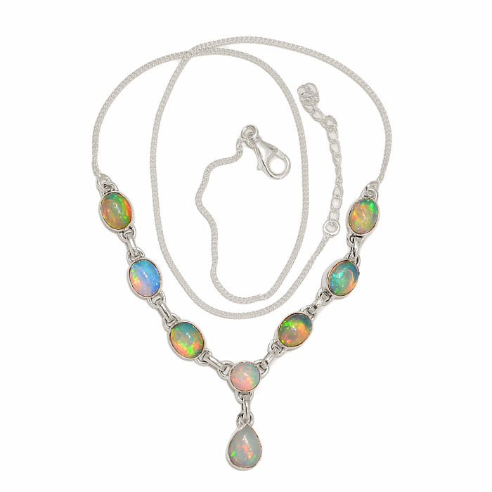 Opál etiopský náhrdelník stříbro Ag 925 N15 - 44 - 48