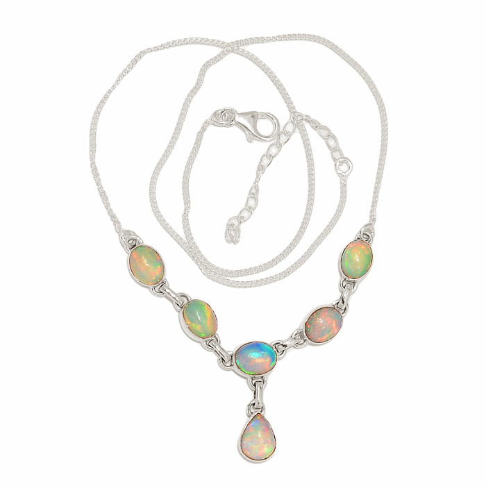 Opál etiopský náhrdelník stříbro Ag 925 N21 - 41