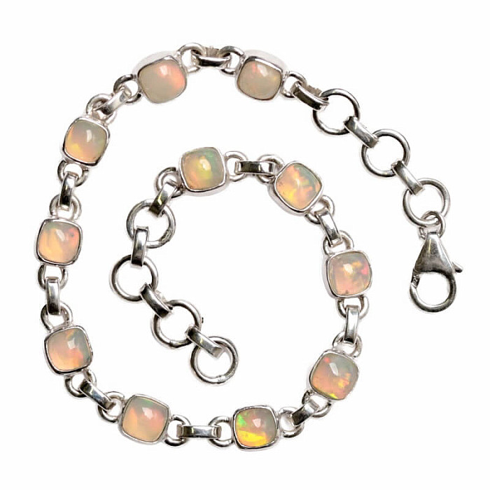 Opál etiopský náramek stříbro Ag 925 B110 - 18