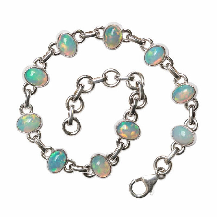 Opál etiopský náramek stříbro Ag 925 B115 - 16