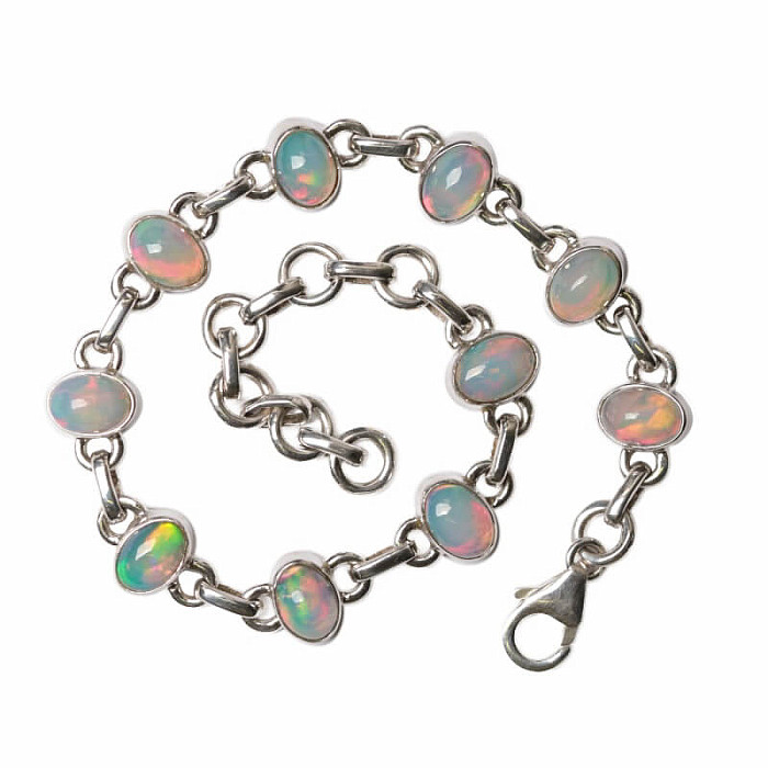 Opál etiopský náramek stříbro Ag 925 B116 - 16