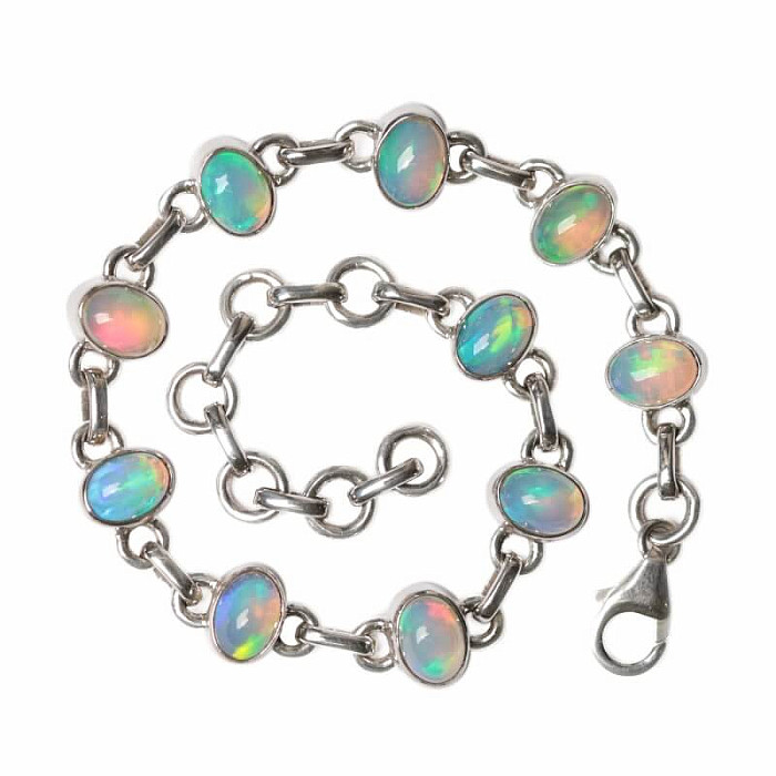Opál etiopský náramek stříbro Ag 925 B117 - 16