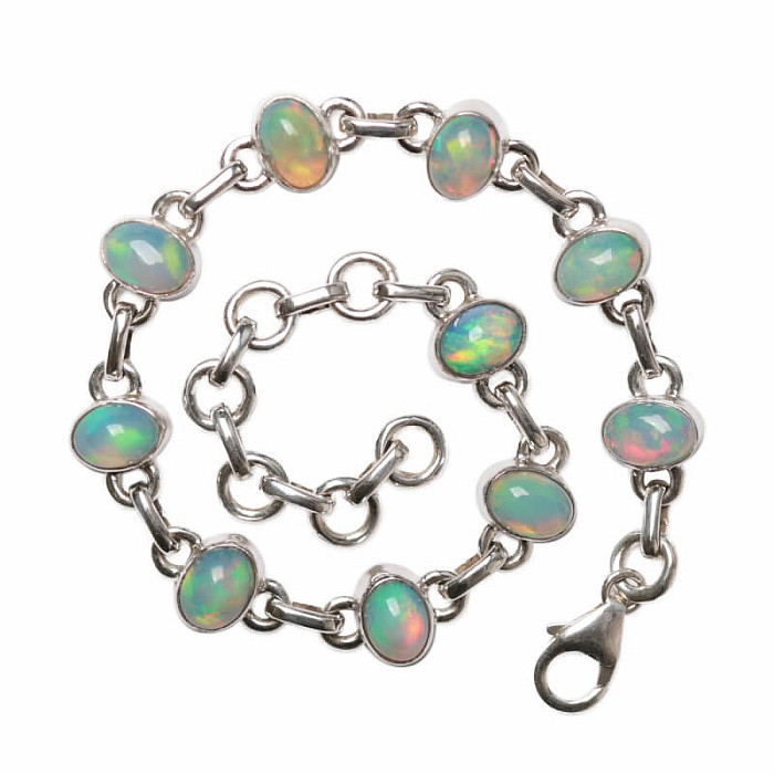 Opál etiopský náramek stříbro Ag 925 B118 - 16