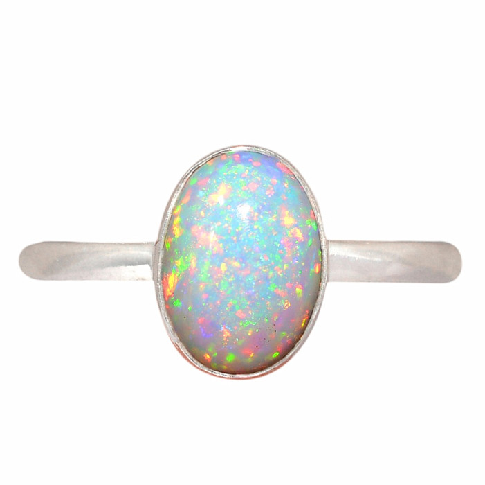 Opál etiopský prsten stříbro Ag 925 R17 - 61 mm (US 9