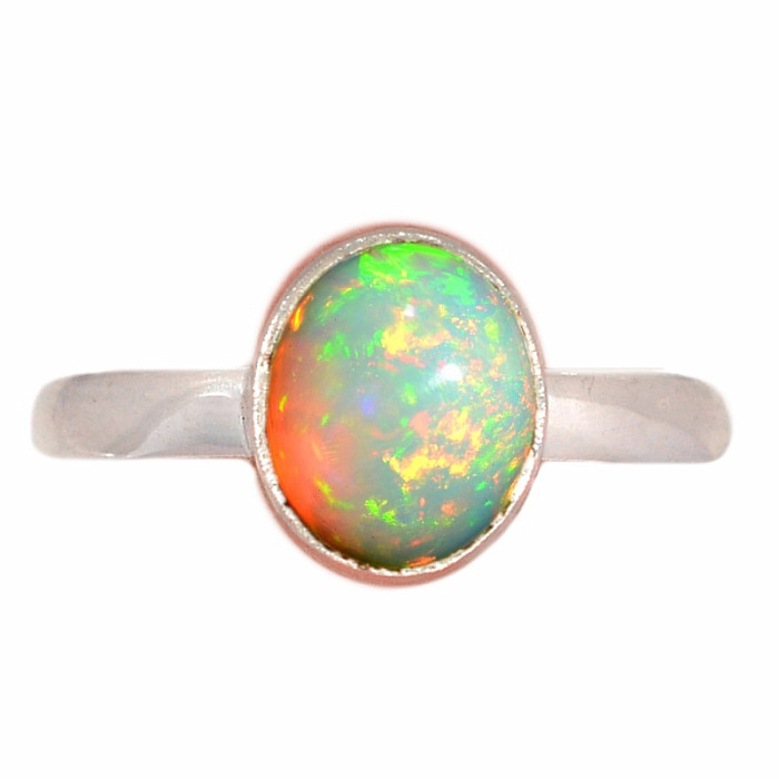 Opál etiopský prsten stříbro Ag 925 R2317 - 52 mm (US 6)