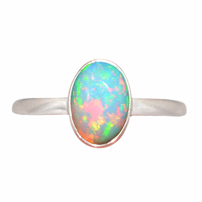 Opál etiopský prsten stříbro Ag 925 R5 - 61 mm (US 9