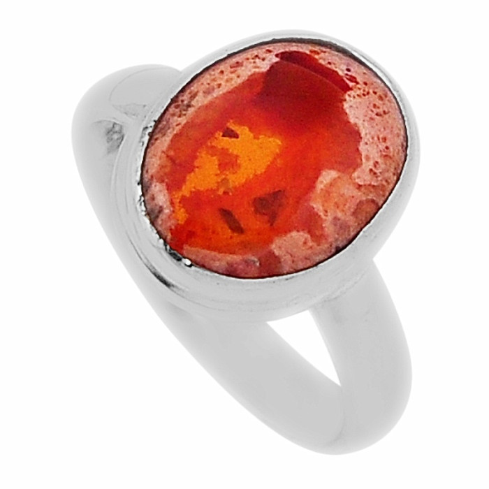 Opál mexický ohnivý prsten stříbro Ag 925 34235 - 52 mm (US 6)