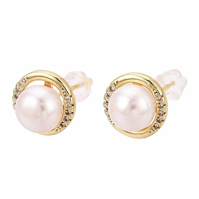 Pozlacené náušnice s perlou - cca 10