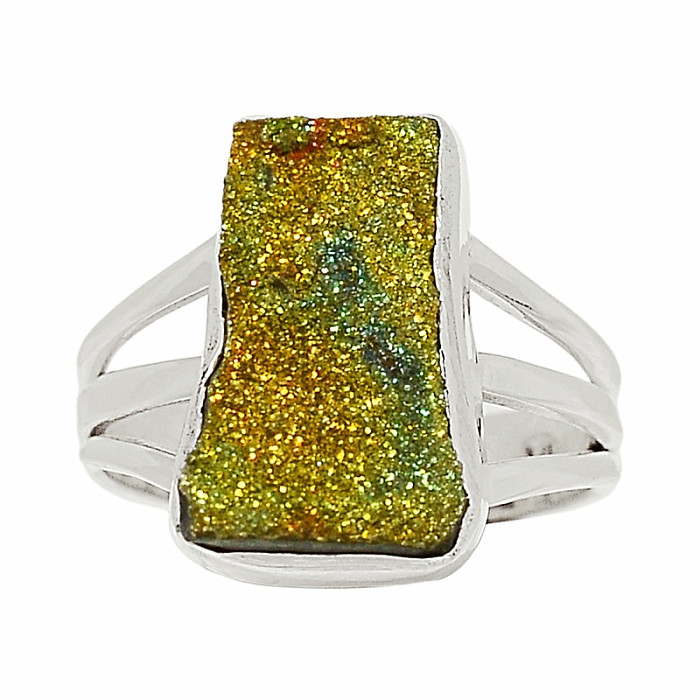 Pyrit duhový drůzička prsten stříbro Ag 925 R187 - 54 mm (US 7)