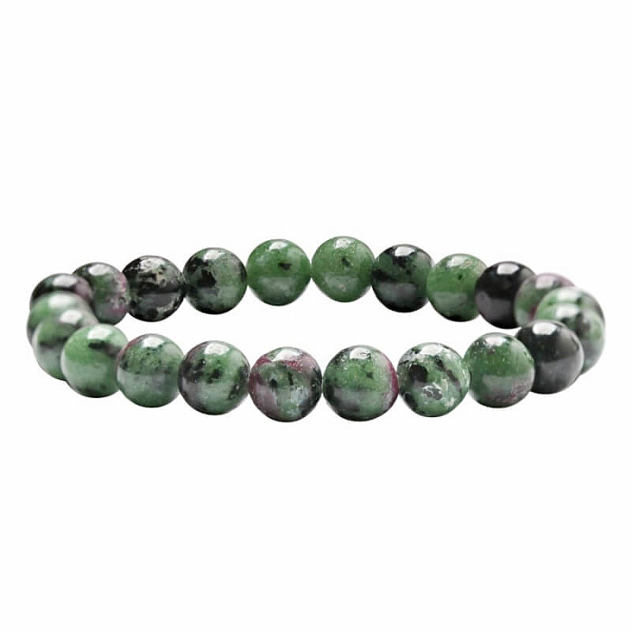 Rubín v zoisitu náramek z korálků 8 mm - obvod cca 16 až 21 cm