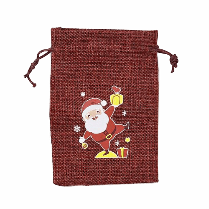 Sáček jutový Santa Claus - 10 x 14 cm