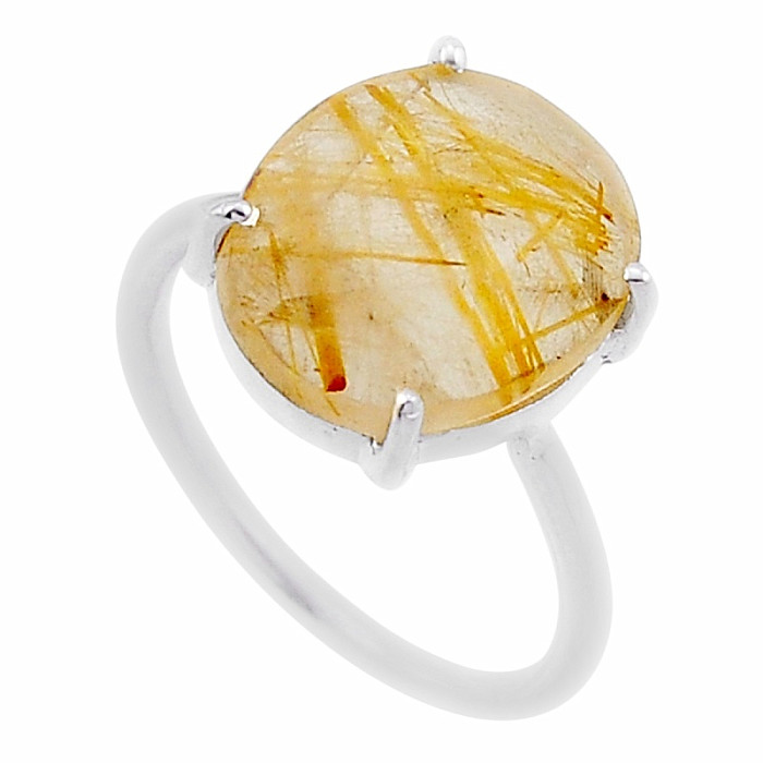 Sagenit (Křišťál s rutilem) broušený prsten stříbro Ag 925 48306 - 54 mm (US 7)