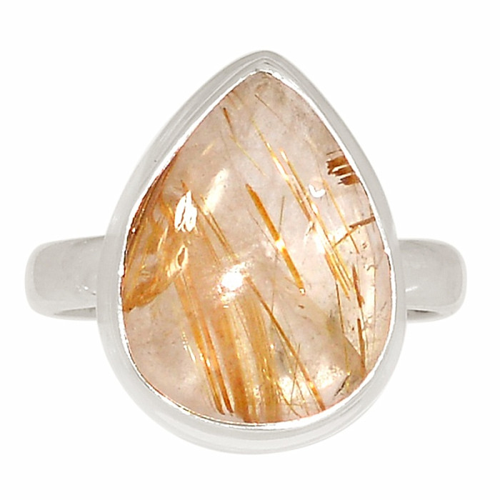 Sagenit křišťál s rutilem prsten stříbro Ag 925 R1667 - 54 mm (US 7)