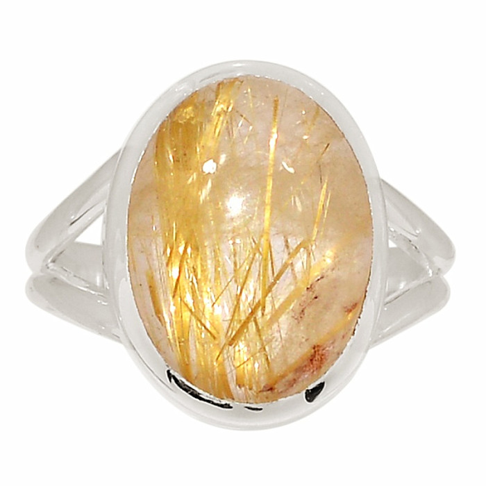 Sagenit křišťál s rutilem prsten stříbro Ag 925 R1670 - 57 mm (US 8)