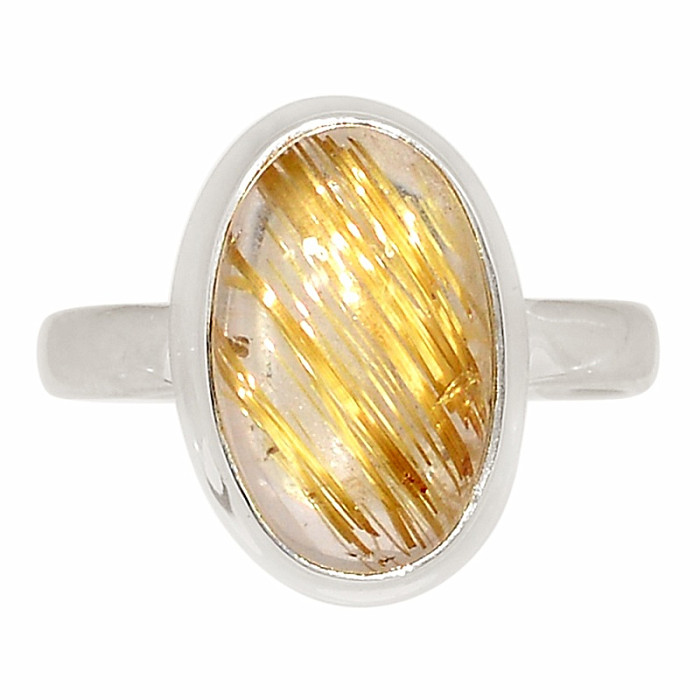 Sagenit křišťál s rutilem prsten stříbro Ag 925 R1673 - 59 mm (US 9)