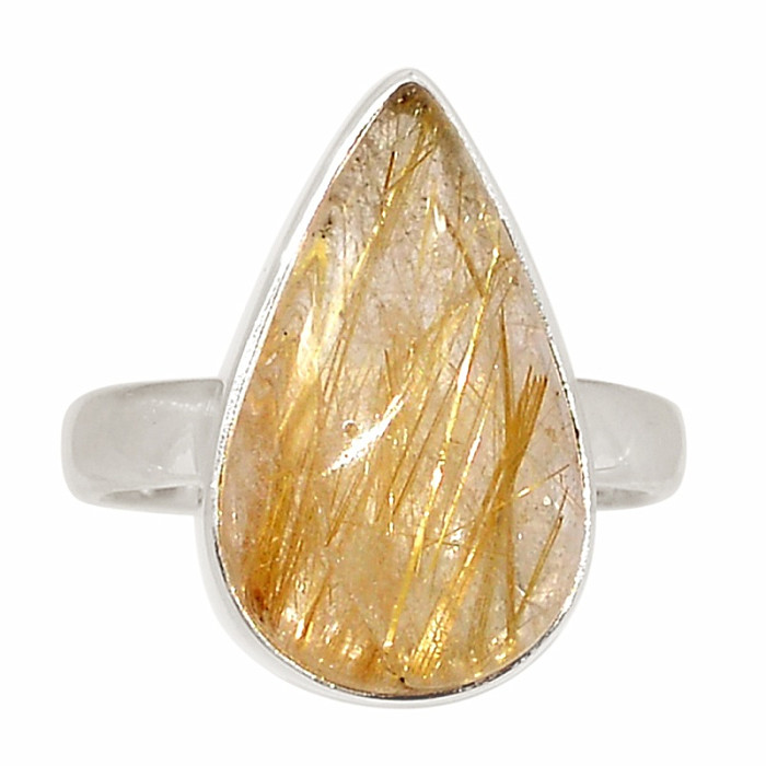 Sagenit křišťál s rutilem prsten stříbro Ag 925 R1688 - 51 mm (US 5