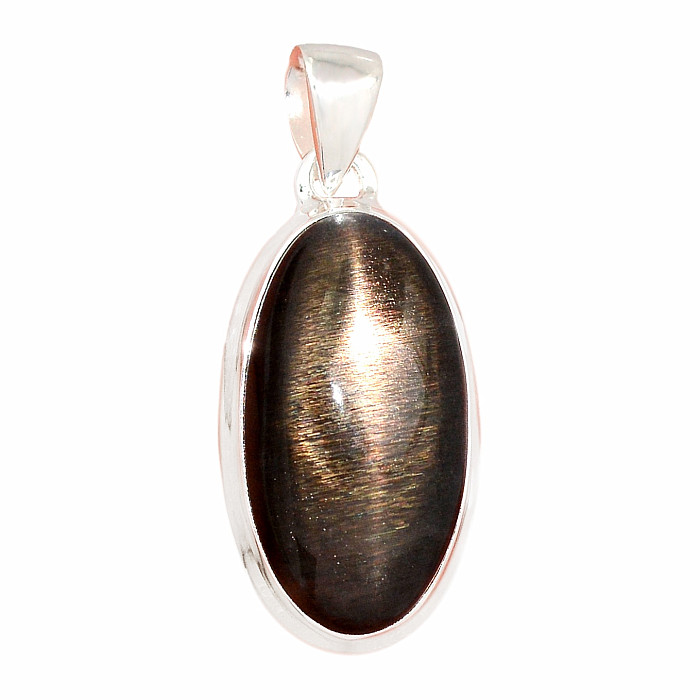 Sluneční kámen černý přívěsek stříbro Ag 925 P326 - 2