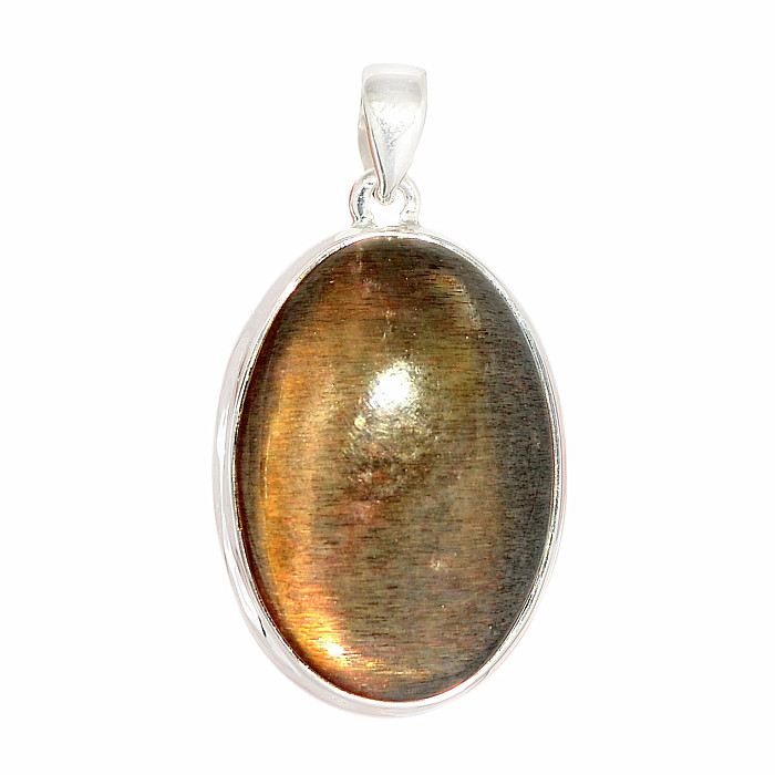 Sluneční kámen černý přívěsek stříbro Ag 925 P472 - 3