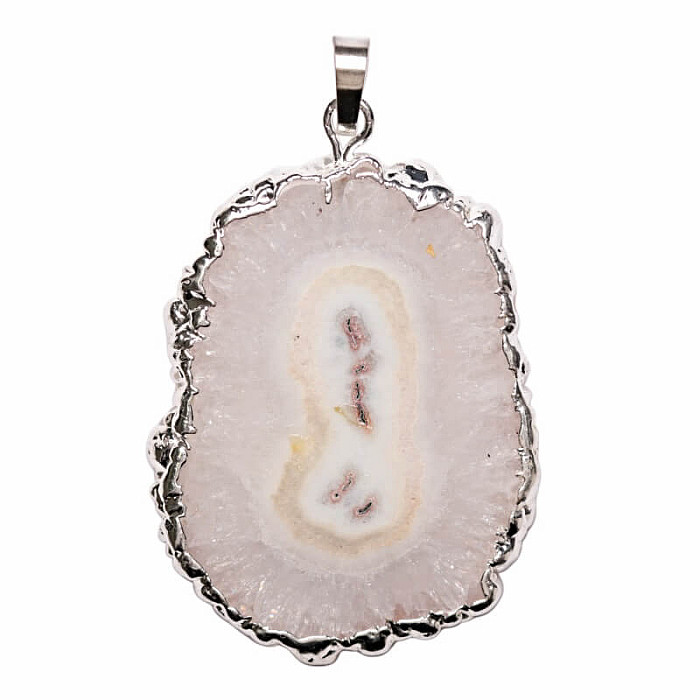 Sluneční křišťál řez krápníkem přívěsek bílý v barvě stříbra - 4