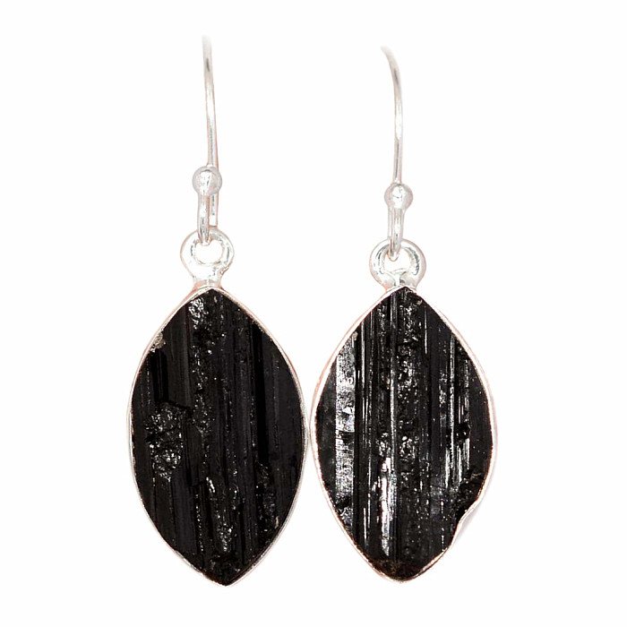 Turmalín skoryl náušnice stříbro Ag 925 E492 - 1