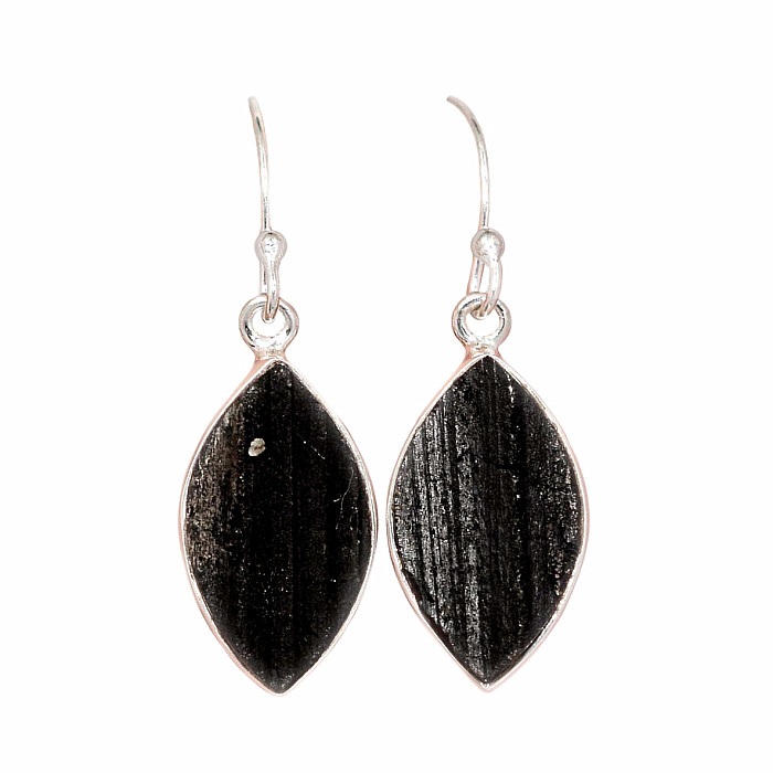 Turmalín skoryl náušnice stříbro Ag 925 E502 - 2 cm