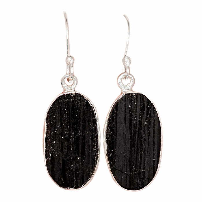 Turmalín skoryl náušnice stříbro Ag 925 E508 - 1