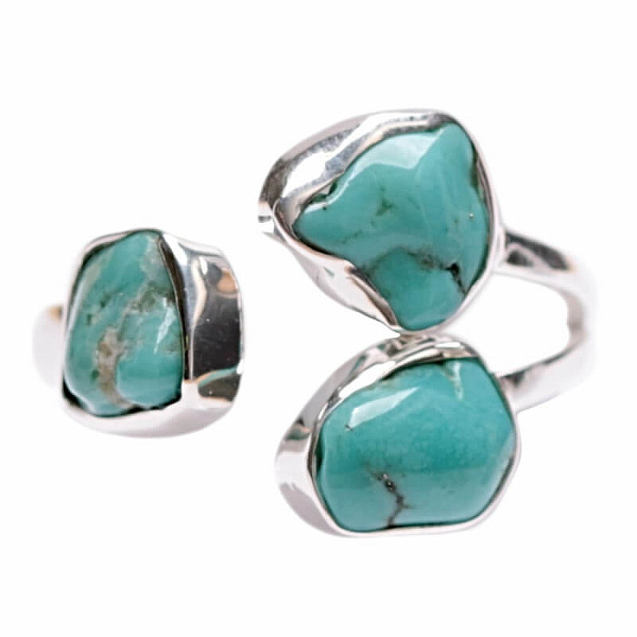 Tyrkys Kingman prsten stříbro Ag 925 LOT3 - 54 mm (US 7)