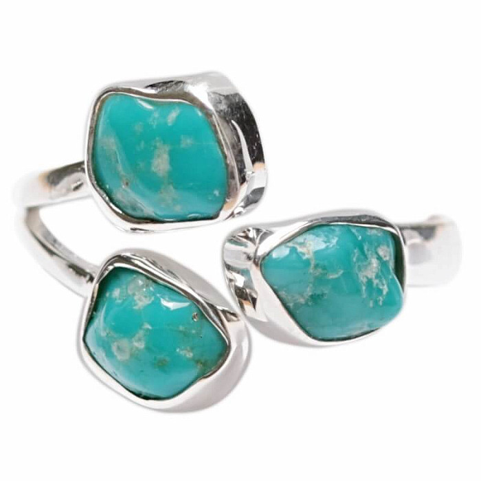 Tyrkys Kingman prsten stříbro Ag 925 LOT6 - 56 mm (US 7