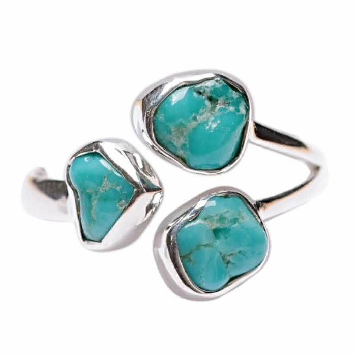 Tyrkys Kingman prsten stříbro Ag 925 LOT8 - 58 mm (US 8