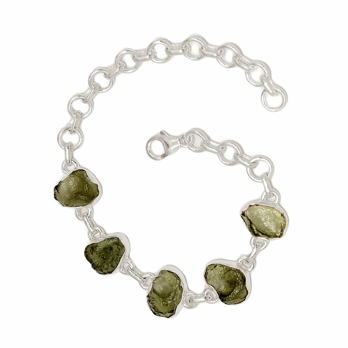 Vltavín náramek stříbro Ag 925 B71 - 12