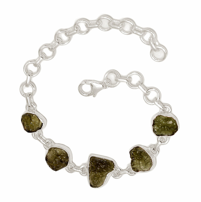 Vltavín náramek stříbro Ag 925 B73 - 12