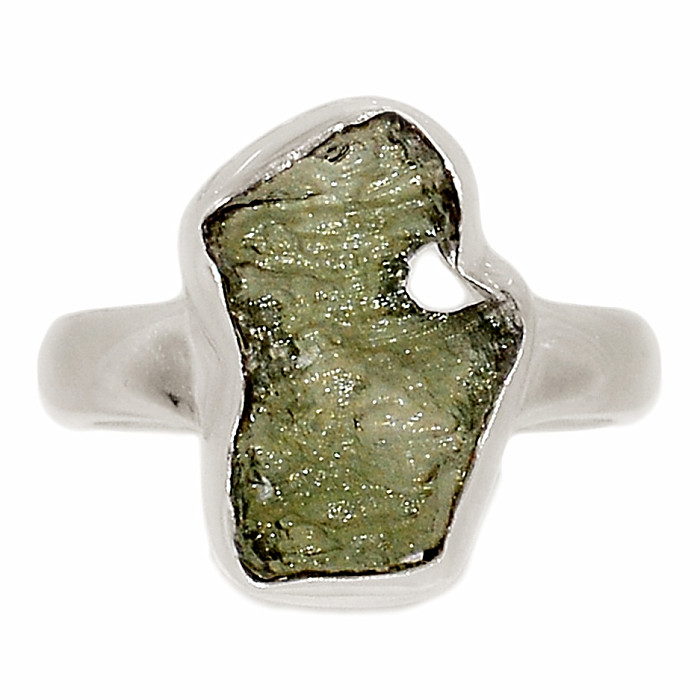 Vltavín prsten stříbro Ag 925 R399 - 48 mm (US 4