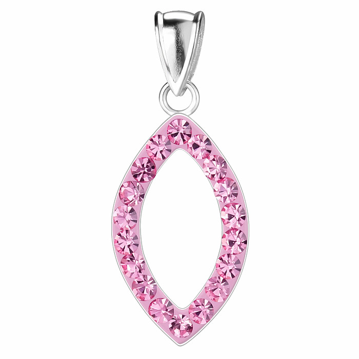 03657 Stříbrný přívěsek MARQUISE CRYSTAL ROSE - 20 mm