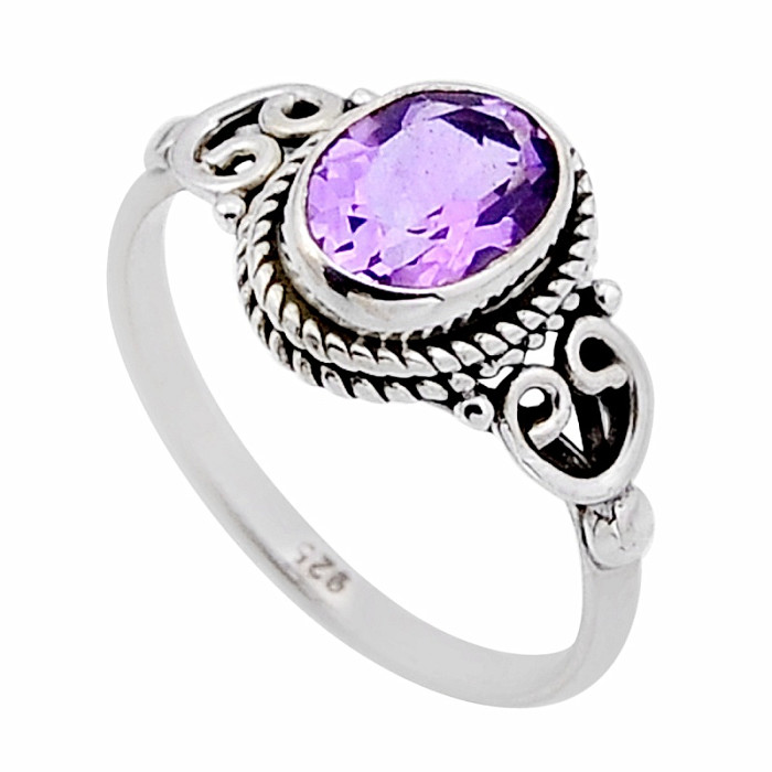 Ametyst broušený prsten stříbro Ag 925 52669 - 56 mm (US 8