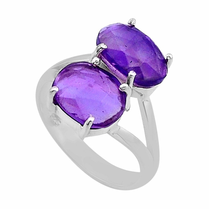 Ametyst broušený prsten stříbro Ag 925 52851 - 54 mm (US 7)