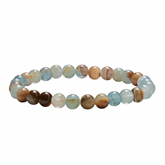 Aragonit modrý náramek z korálků - obvod cca 16 až 21 cm
