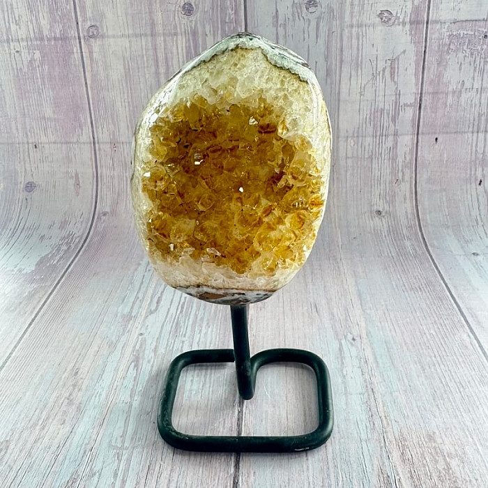 Citrín drůza na stojánku 16 - cca 12 x 8