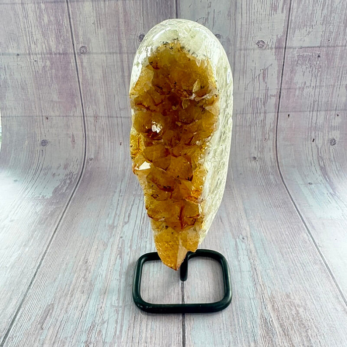 Citrín drůza na stojánku 17 - cca 16 x 5 cm