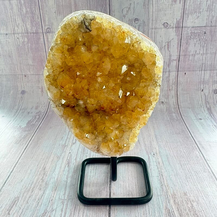 Citrín drůza na stojánku 19 - cca 14